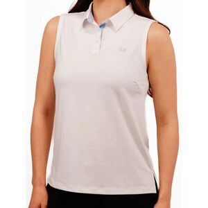 Good Good Women's Size XL White Fighting For Par Pure Sleeveless Golf Polo